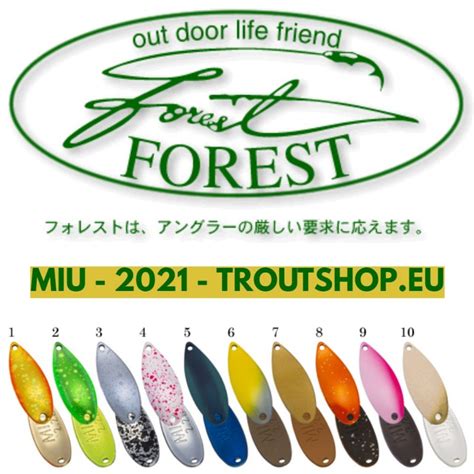 Forest Miu 2021 Color Chart Troutshop