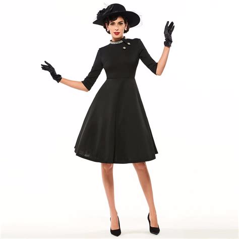 Sisjuly Vintage Dress Women Solid Black Party Dresses Spring