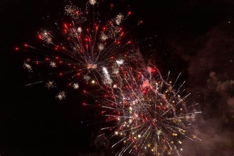 New Years Eve Rockets Illuminate The New Years Sky Over Bloemendaal