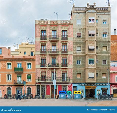 Facade Of The Old Houses In Barcelona Spain Editorial Stock Image