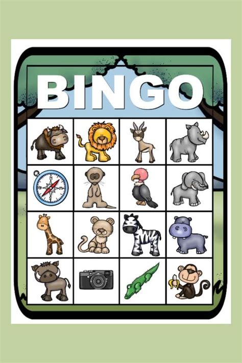 Free Printable Safari Bingo Templates Printable Download