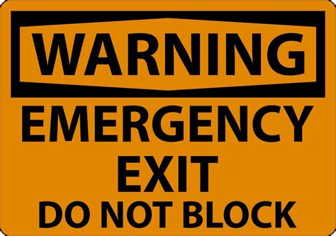 Warning Emergency Exit Sign On White Background 21546783 Vector Art At