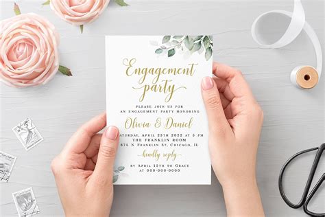 Engagement Announcement Template Fully Editable Wedding Etsy