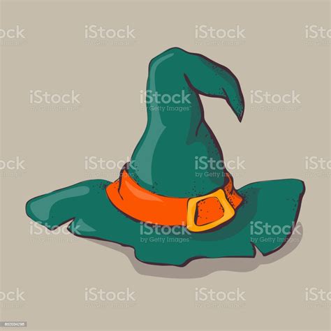 An Illustration Of A Cartoon Halloween Witch Hat Stock Illustration