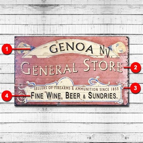 General Store Vintage Sign Personalized And Custom Wood Sign