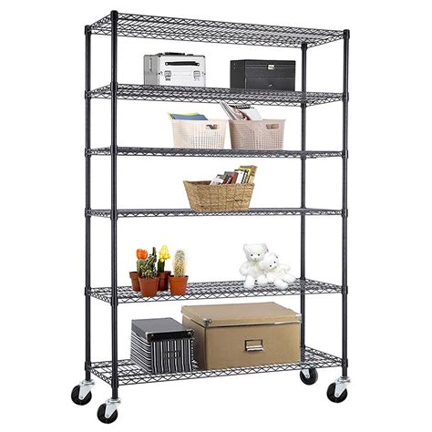 Uenjoy 6 Tier Wire Shelving Rack Adjustable Heavy Duty Steel Shelf