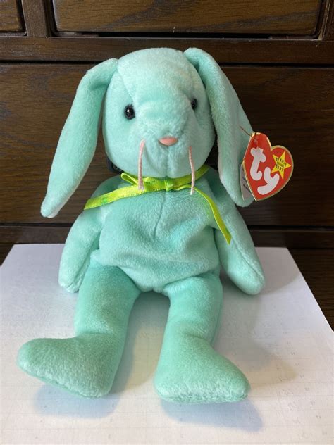 Rare Mint 1996 Ty Hippity The Green Bunny Beanie Baby Multiple Tag