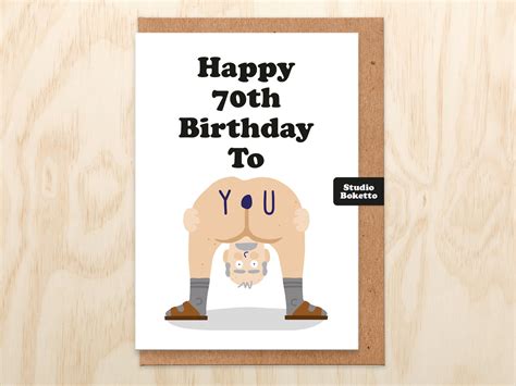 Funny 70th Birthday Card 70th Card Funny Naked Man 70th Etsy Uk