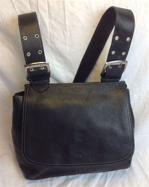 Tignanello Soft Black Leather Shoulder Bag Iucn Water