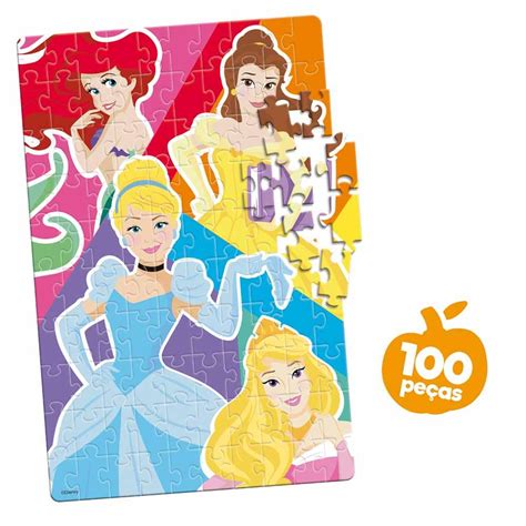 Quebra Cabeça 100 Peças Princesas Disney Toyster Ri Happy