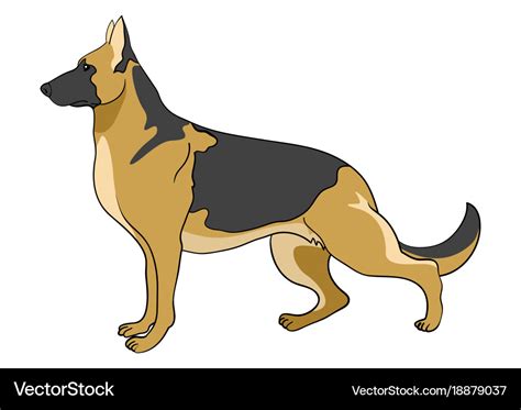 Cartoon German Shepherd Dog Royalty Free Vector Image