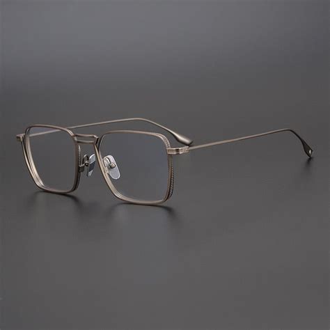 muzz men s full rim square titanium frame eyeglasses d125 stylish eyeglasses eyeglasses
