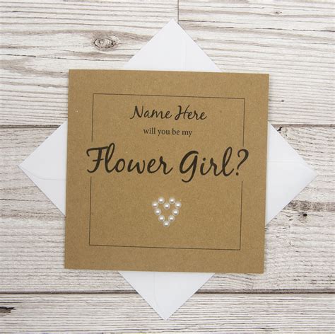 Will You Be My Flower Girl Wedding Card Flower Girl Proposal Etsy Uk