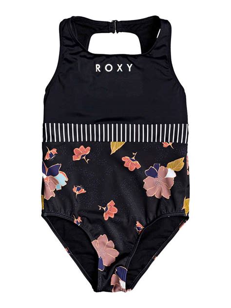 Roxy Teens Riding Time Sporty One Piece Swimsuit New Town Youth Girls Tees Sequence Surf