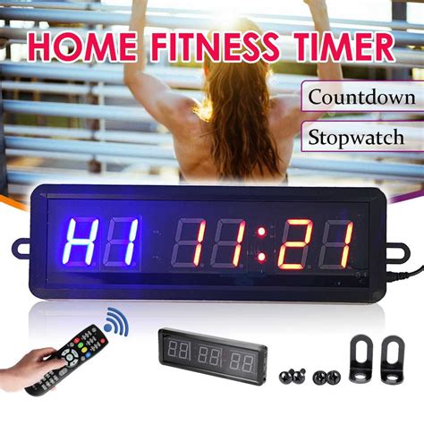 Jual Fitness Interval Timer Stopwatch Wall Clock With Remote Control