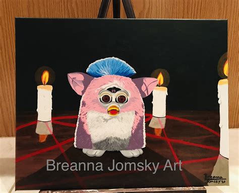 Satanic Furby Pentagram Acrylic Painting On A 16 By Etsy
