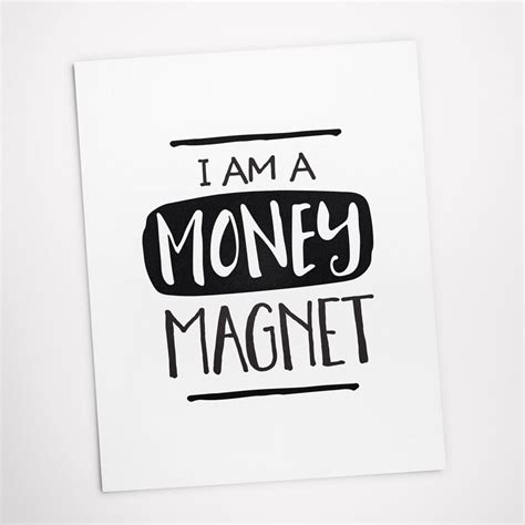 Printable Art Affirmation I Am A Money Magnet Inspirational Etsy