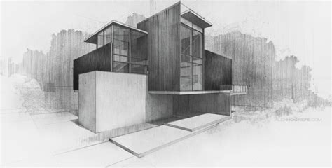 Villa Digital Sketch Visualizing Architecture
