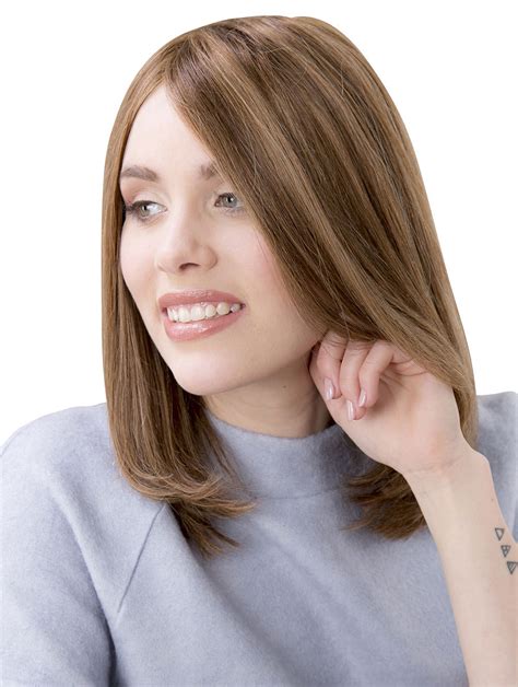 Without Bangs Shoulder Length Monofilament Straight Blonde 100 Human Hair