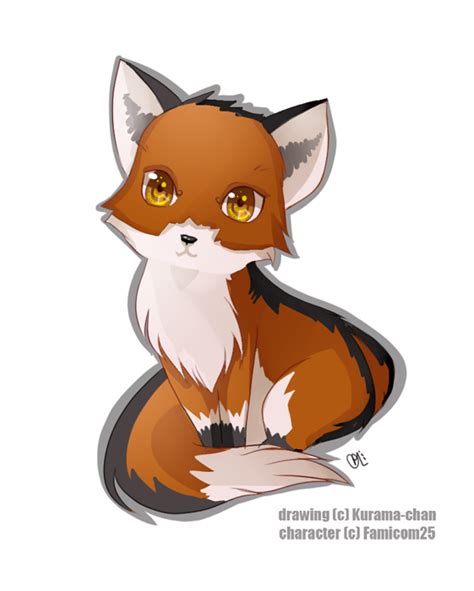 Chibi Red Fox With Green Eyes Placed On My Right Arm Next To Fox Girl