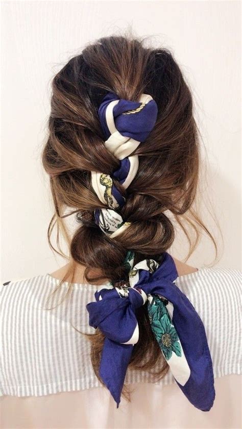 Having a really bad hair day or simply want to use your hair scarf to protect your hair? Braid + scarf hairstyle | Scarf hairstyles, Curly hair ...
