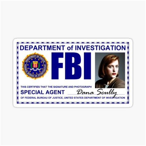 Dana Scully Fbi Badge Gillian Anderson On X Files Sticker For Sale