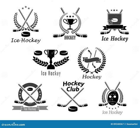 Ice Hockey Club Or Tournament Vector Award Symbols Stock Vector
