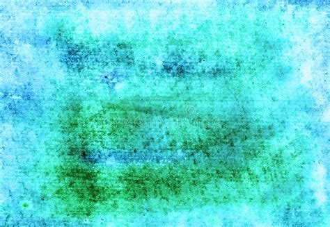 Hand Drawn Abstract Watercolor Blue Cyan Green Texture Background