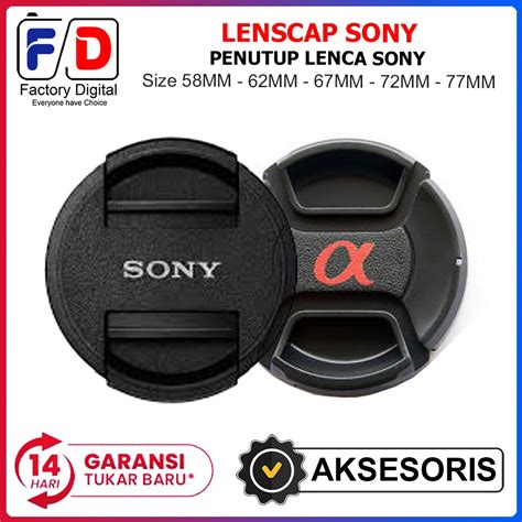 Jual Lens Cap For Sony 49mm 52mm 55mm 58mm 62mm 72mm 77mm Lenscap Tutup