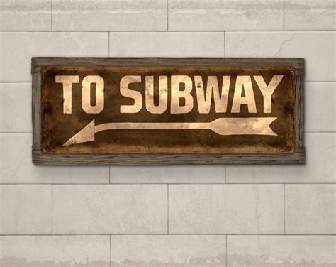 Vintage Subway Train Station Metal Sign 24x8 Free Etsy