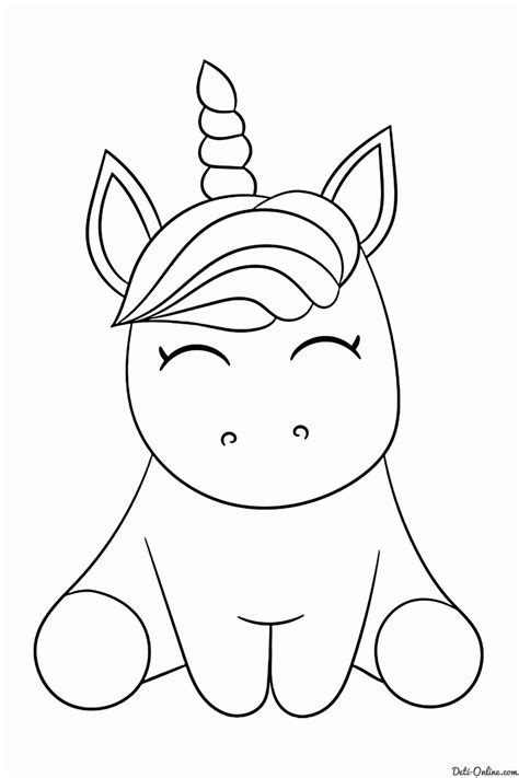 Unicorn Cute Coloring Pages » spoemon.com