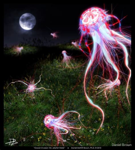 Ocean Invasion 6 Jellyfish Fields By Daniel Brown Redbubble