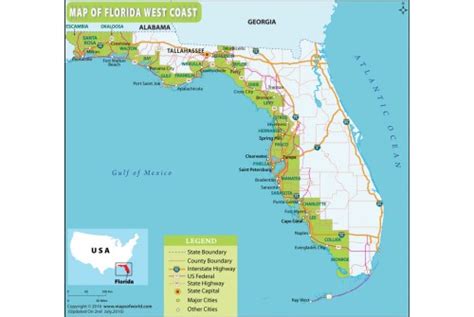Buy Florida West Coast Map Online
