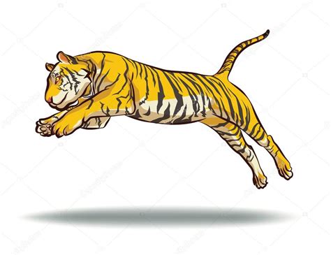 Tiger Action Jumping Vector Stock Vector Ziemanz 97666744