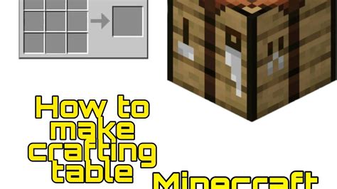 How To Make Crafting Tableminecraftcrafting Table Youtube