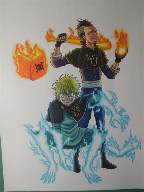 Black Clover Drawing Luck And Magna Drawings Clover Art