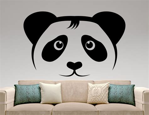 Panda Wall Decal Bear Sticker Animal Decals Home Decor Wall Etsy