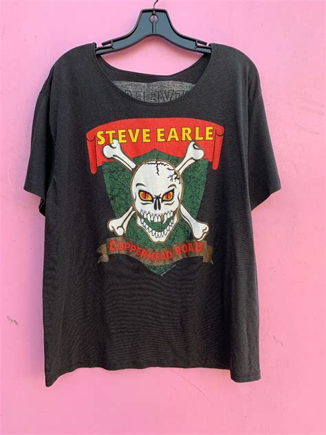 Steve Earle Copperhead Road 89 Tour Single Stitch T Shirt Altered Neck