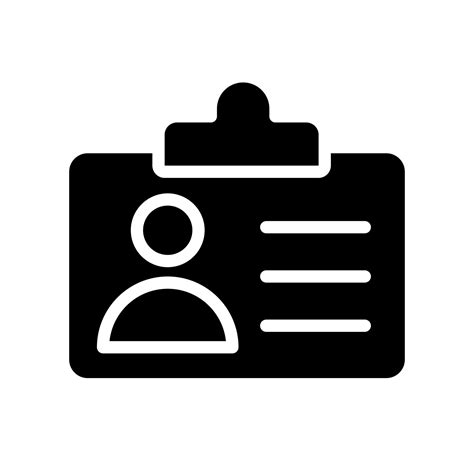 Employee badge black glyph icon. Worker identification. Security and