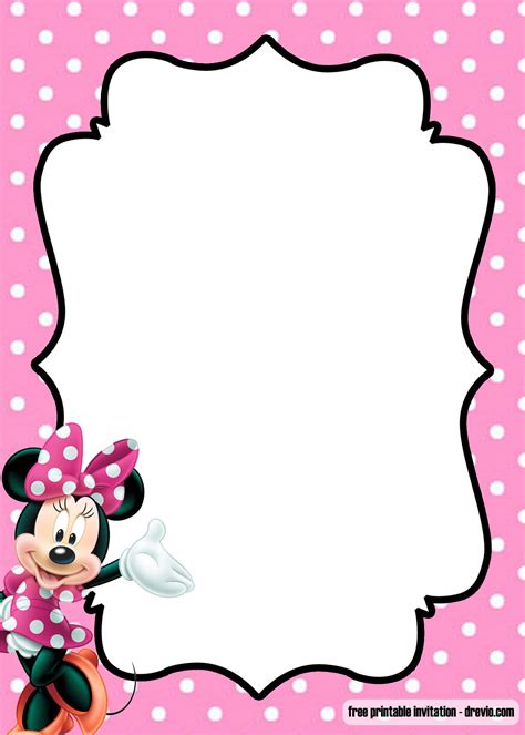 FREE Minnie Mouse Kids Polkadot Invitation Templates | DREVIO
