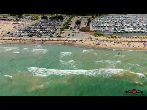 Aerial View Of People Enjoying In The Beach In Indiana Usa Jukin 88640