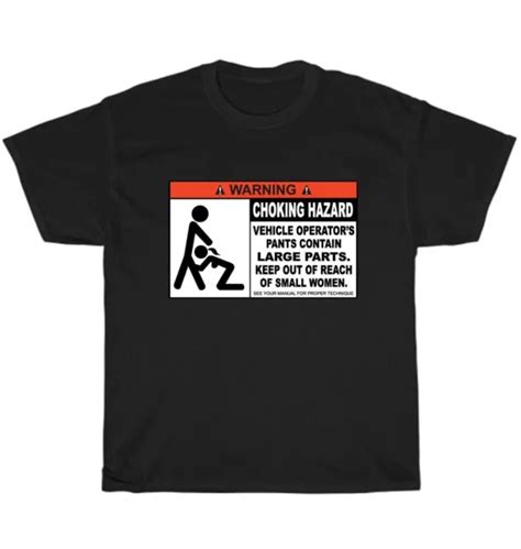 Warning Choking Hazard T Shirt Mens Funny T Adult Rude Humor Mean Sex Tee New 16 99 Picclick