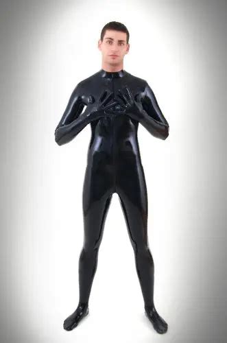 hot sale latex sexy costumes men s rubber catsuits latex fetish