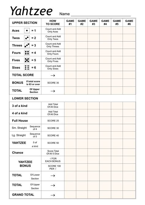 10 Best Large Printable Yahtzee Score Sheets Yahtzee Score Sheets