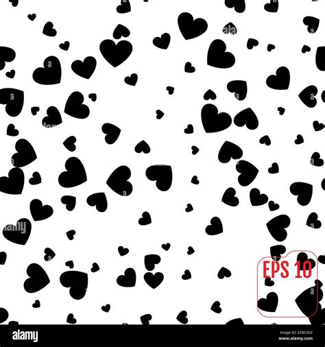 Seamless Pattern With Black Hearts Stock Vector Image And Art Alamy
