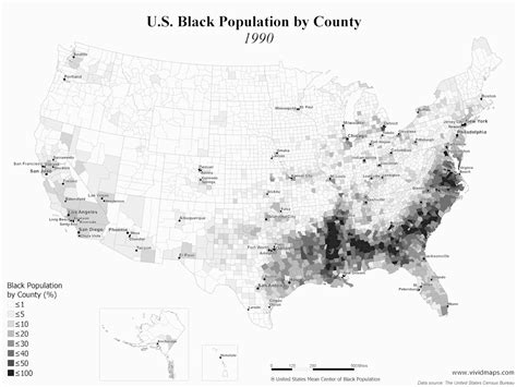 Us Black Population By County 1990 2017 Vivid Maps