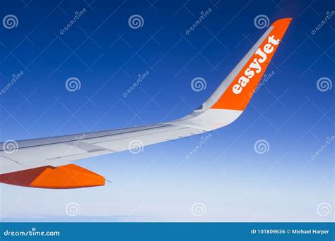 The Wing And Winglets Of An Airbus A320 Commercial Airliner With A
