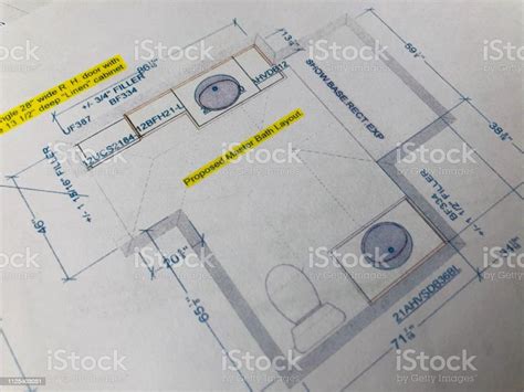 Blueprint For Bathroom Remodel Stock Photo Download Image Now