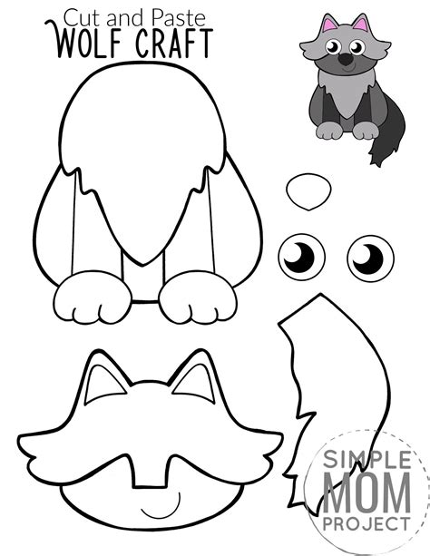 Free Printable Wolf Craft With Free Wolf Template Wolf Craft Animal
