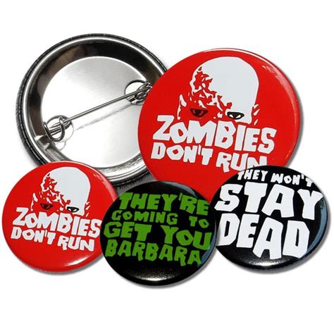 Zombie Buttons With Pin Badge Pin Badge Zombie Movies Horror Etsy